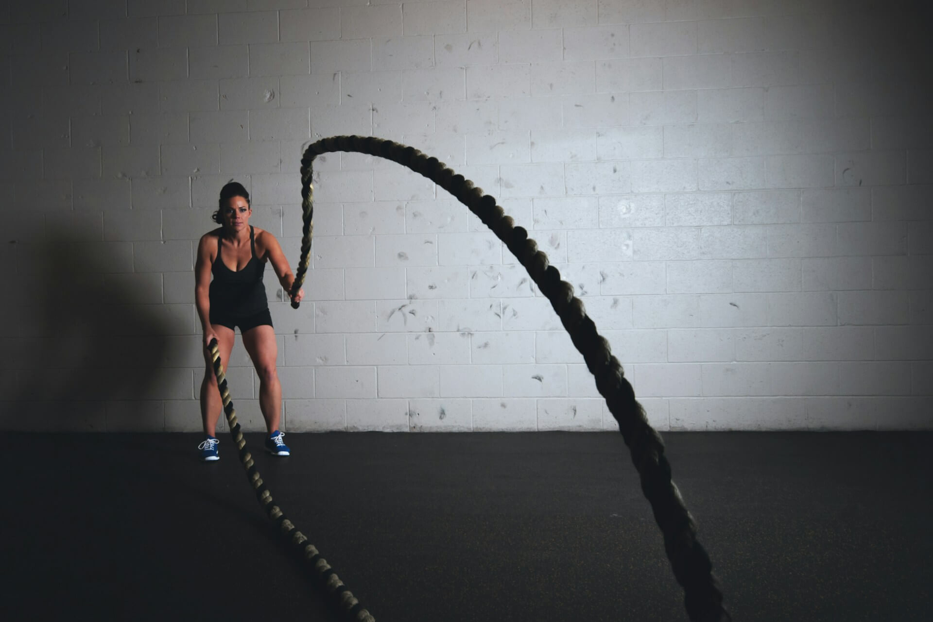 Athlete rope training session